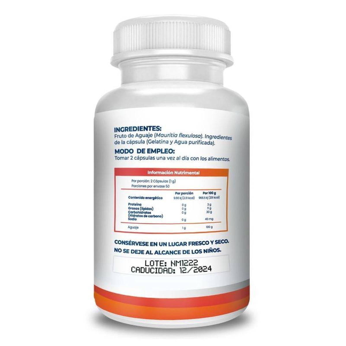 Foto 3 pulgar | Suplemento Alimenticio Aguaje Naima Lab 100 Cápsulas De 500 Mg