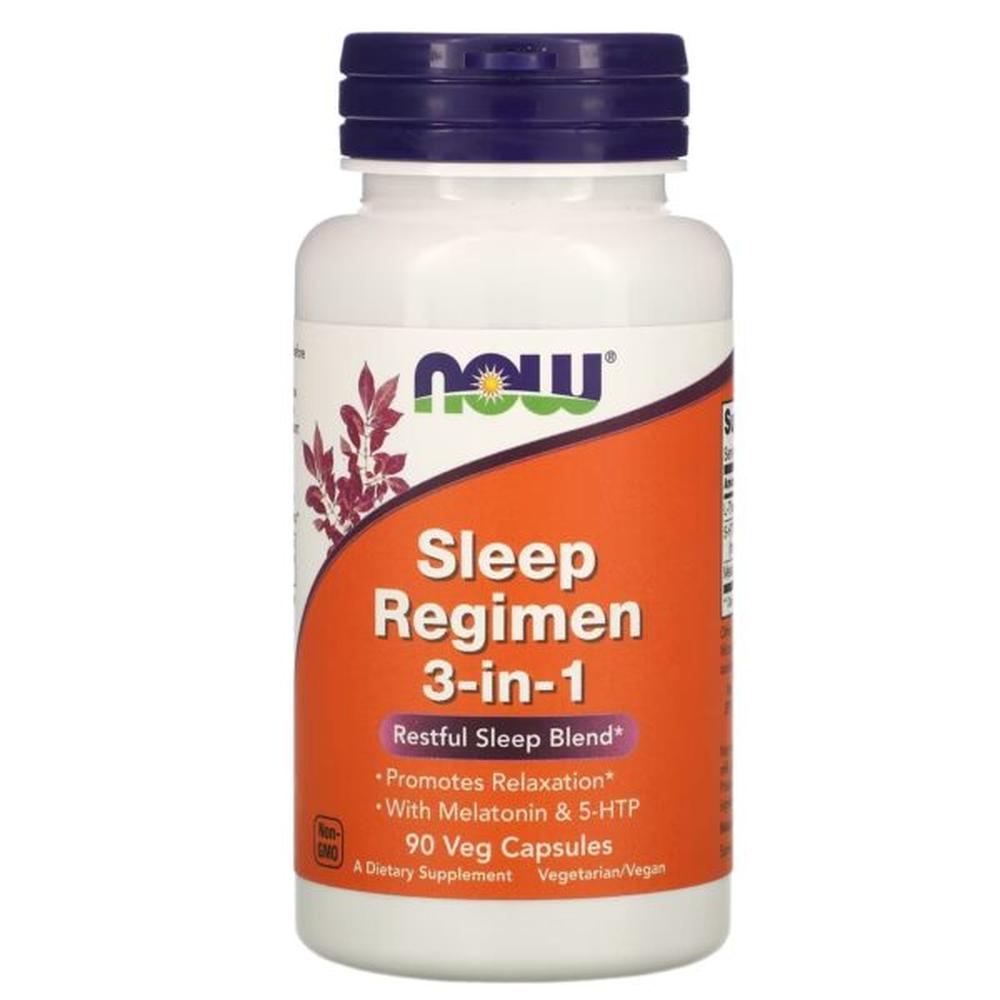 Melatonina Teanina 5-hidroxitriptofano Now Sleep Regimen 3-1 90 Caps