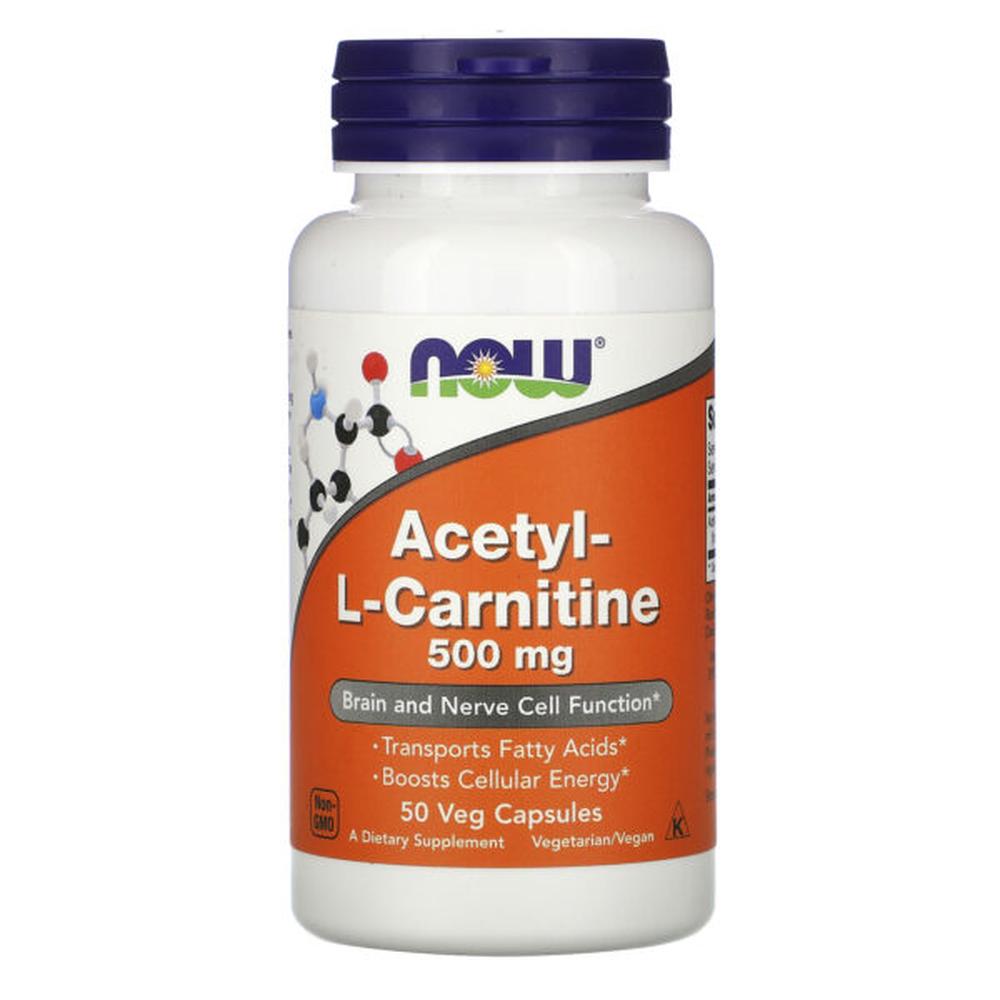 Foto 2 pulgar | Carnitina Now Acetil L-carnitina 500 Mg 50 Cápsulas