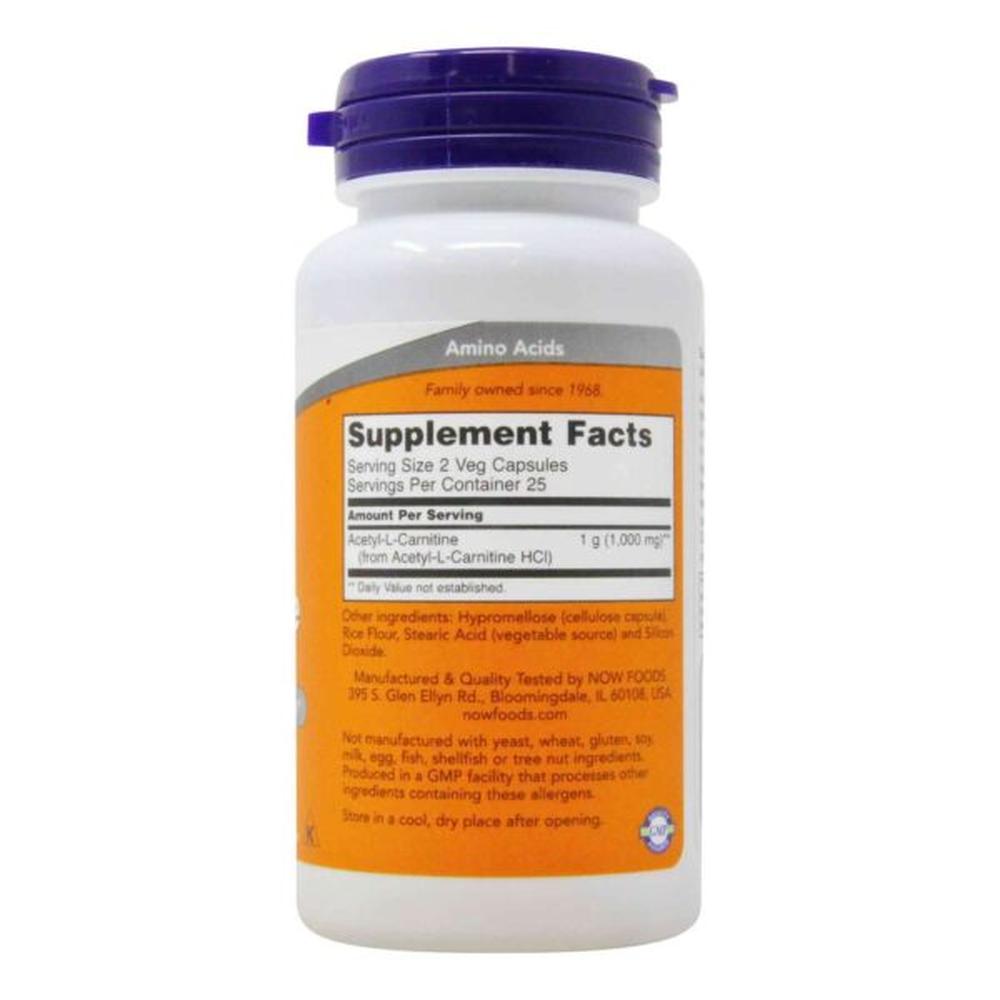Foto 3 pulgar | Carnitina Now Acetil L-carnitina 500 Mg 50 Cápsulas