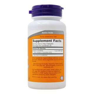Foto 2 | Carnitina Now Acetil L-carnitina 500 Mg 50 Cápsulas