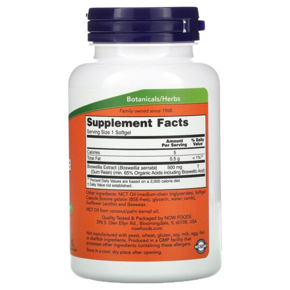 Foto 3 pulgar | Vitaminas Now Extracto De Boswellia 500mg 90 Cápsulas