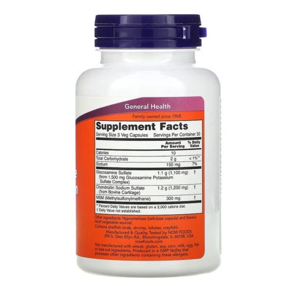 Foto 3 pulgar | Vitamina Now Glucosamina Condroitina Msm 90 Cápsulas