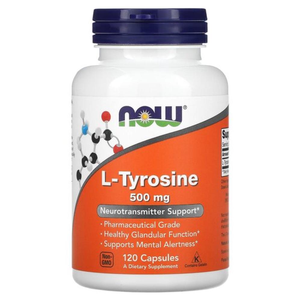 Aminoácidos Now L-tirosina 500mg 120 Cápsulas