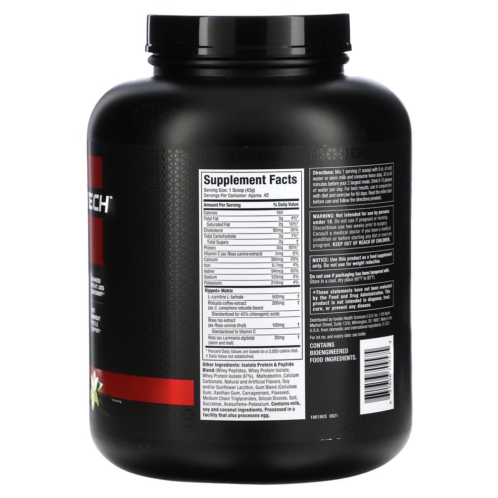 Foto 3 pulgar | Proteína Con Carnitina Muscletech Nitro Tech Ripped 4 Lbs