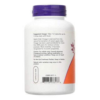 Foto 2 | Vitaminas Now Vinagre De Manzana 450mg 180 Cápsulas