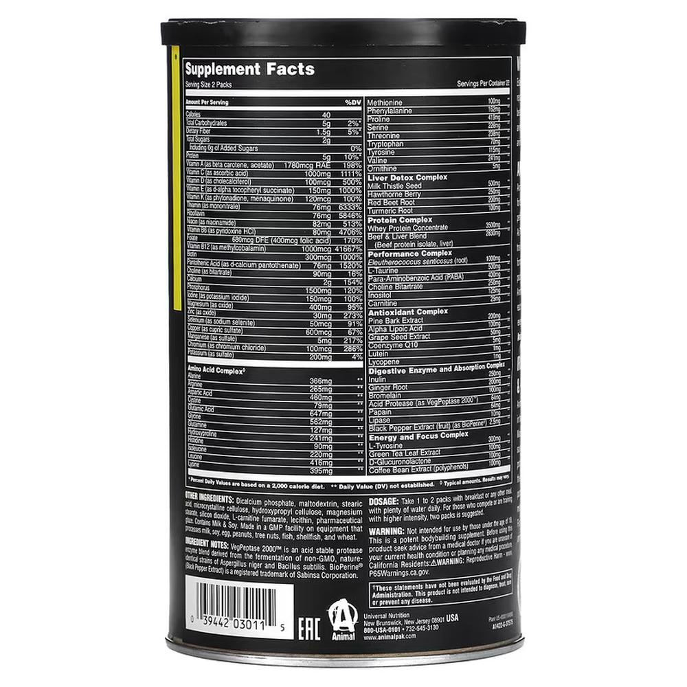 Foto 3 pulgar | Multivitamínico Universal Nutrition Animal Pak 44 Packs