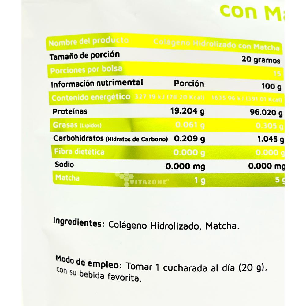 Foto 3 pulgar | Suplemento Alimenticio Vidanat Colágeno Hidrolizado con Matcha 300 g