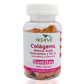 Foto 1 | Colágeno Biotina Ácido Hialurónico Vidanat 60 Gomitas Cereza