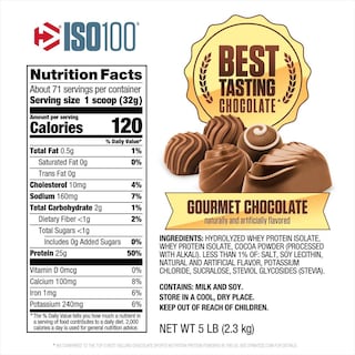 Foto 2 | Proteína Hidrolizada Dymatize Iso 100 5lbs