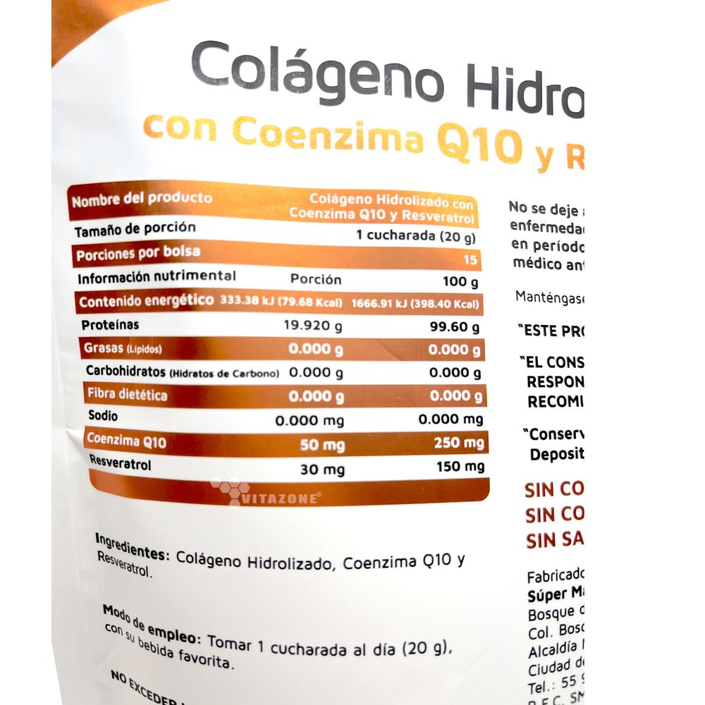 Foto 2 | Colágeno Hidrolizado Coenzima Q10 y Resveratrol Vidanat 300g