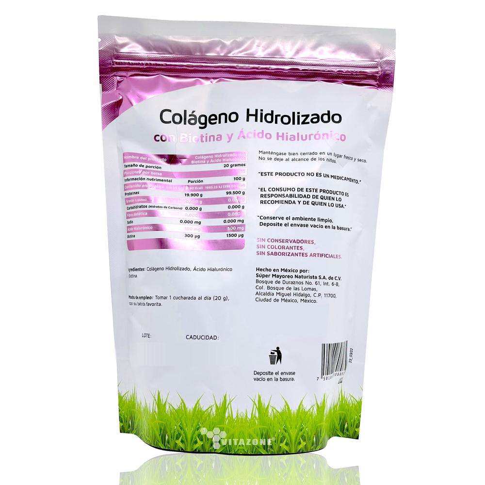 Foto 5 pulgar | Colágeno Vidanat Hidrolizado Puro Biotina Acido Hialurónico 300 Grs