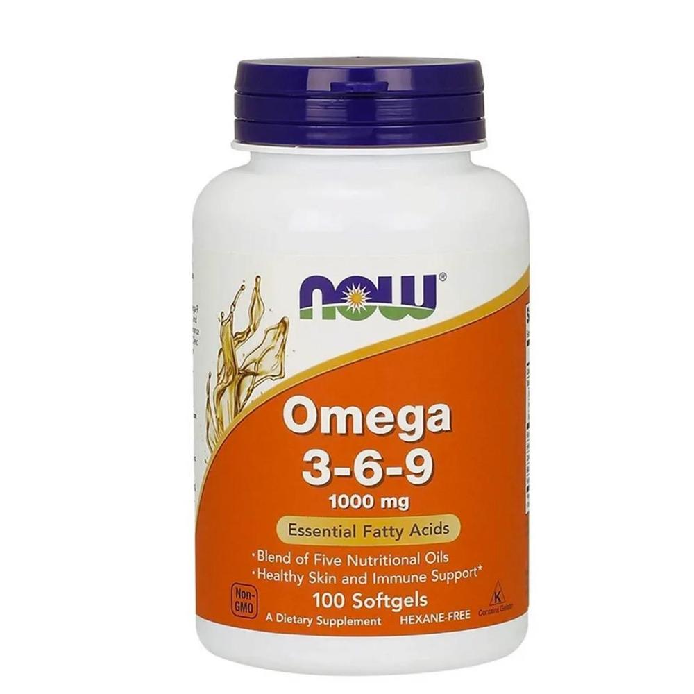 Foto 2 pulgar | Omega 3, 6 Y 9 Vitaminas Now 1000mg 100 Softgels