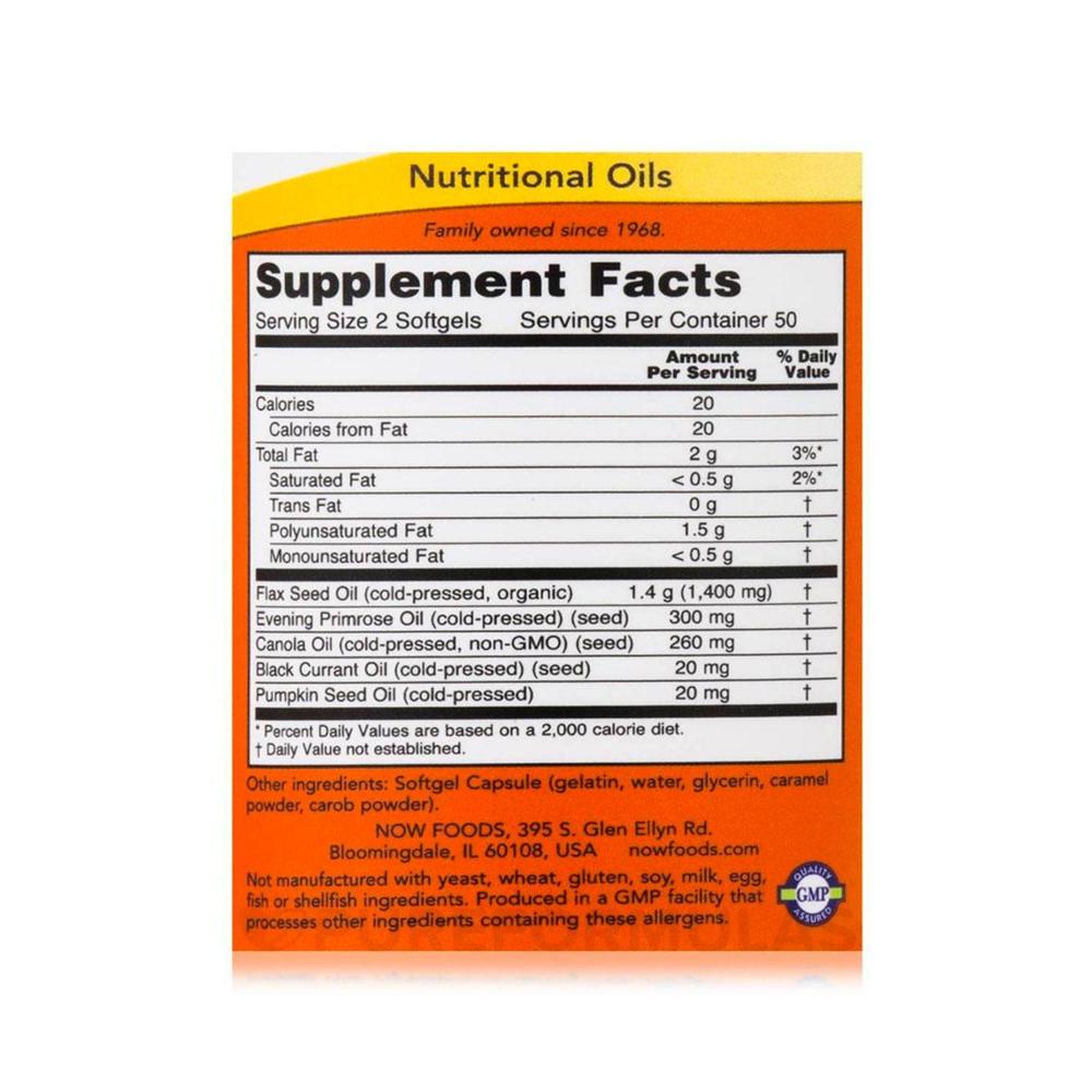 Foto 3 pulgar | Omega 3, 6 Y 9 Vitaminas Now 1000mg 100 Softgels
