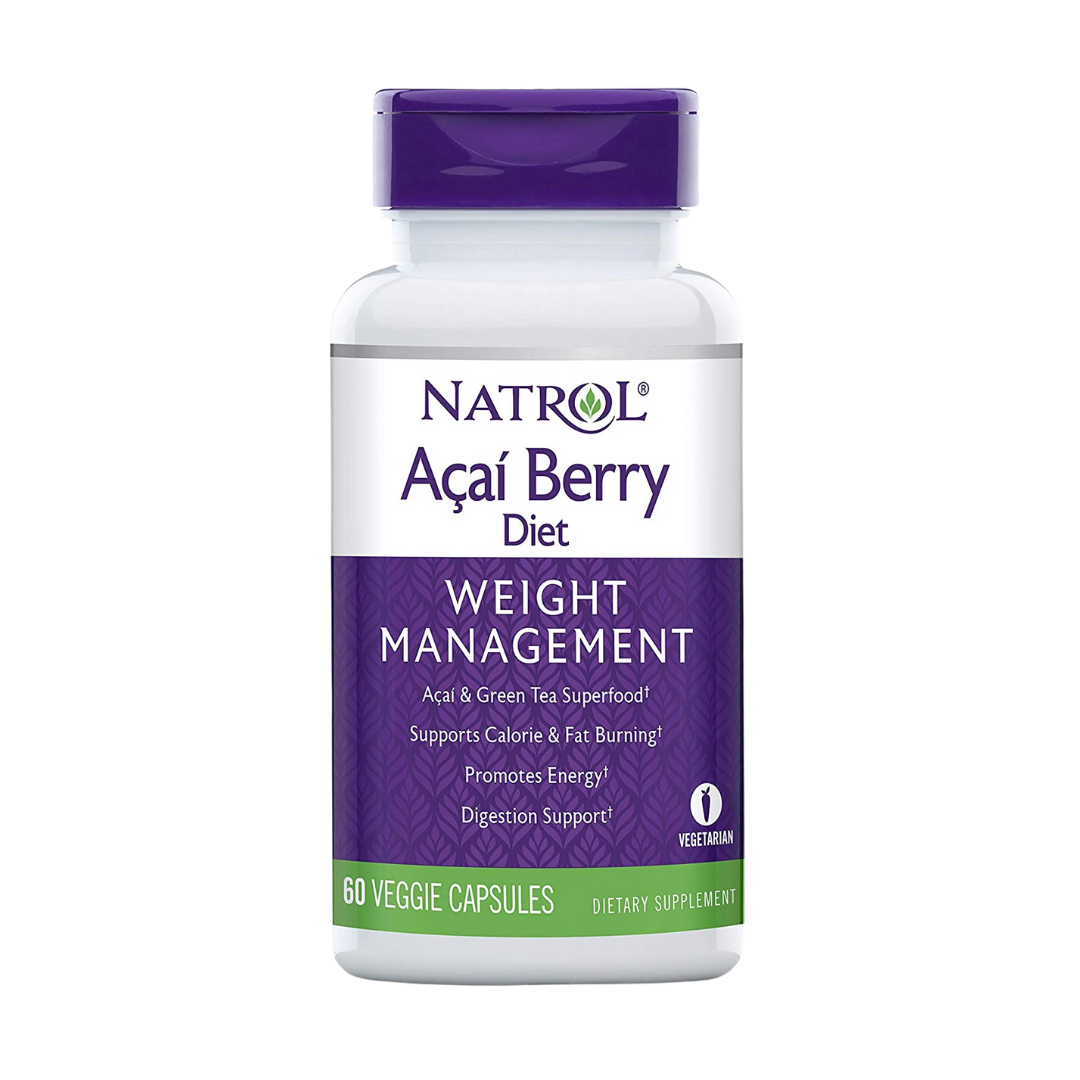Suplemento Alimenticio Natrol 60 Cápsulas Baya de Acaí y Té Verde