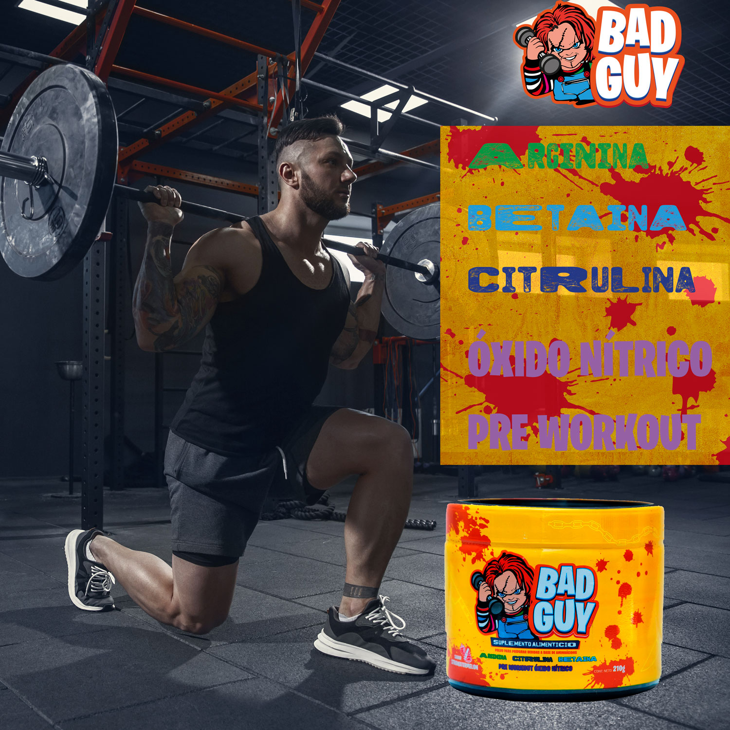 Foto 5 pulgar | Suplemento Alimenticio Legendario Silverback Pre Entreno Bad Guy Oxido Nítrico 30 Servicios Strawatermelon