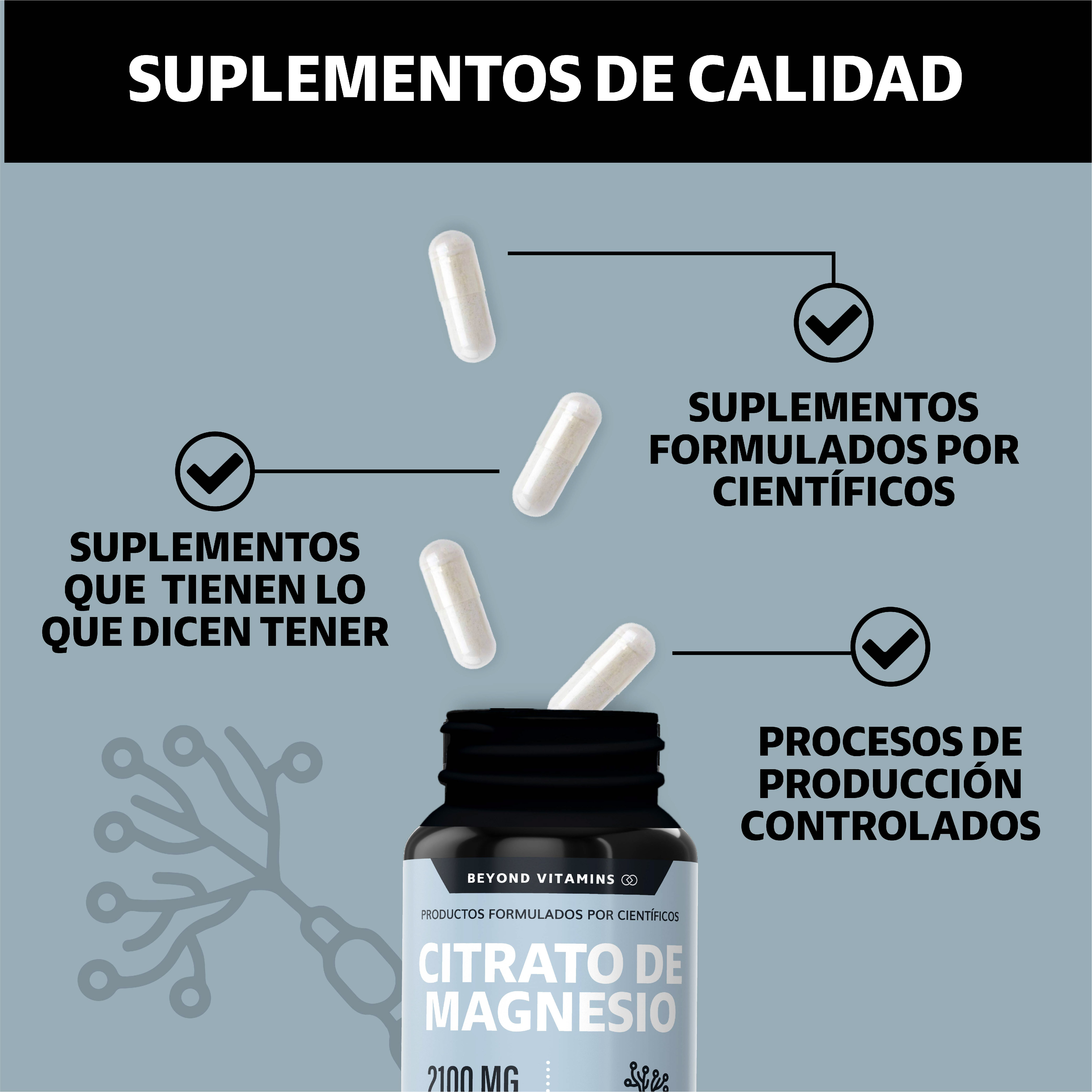 Foto 3 | Citrato De Magnesio 2100mg  - Magnesium Citrate 100% Puro - 60 Cápsulas