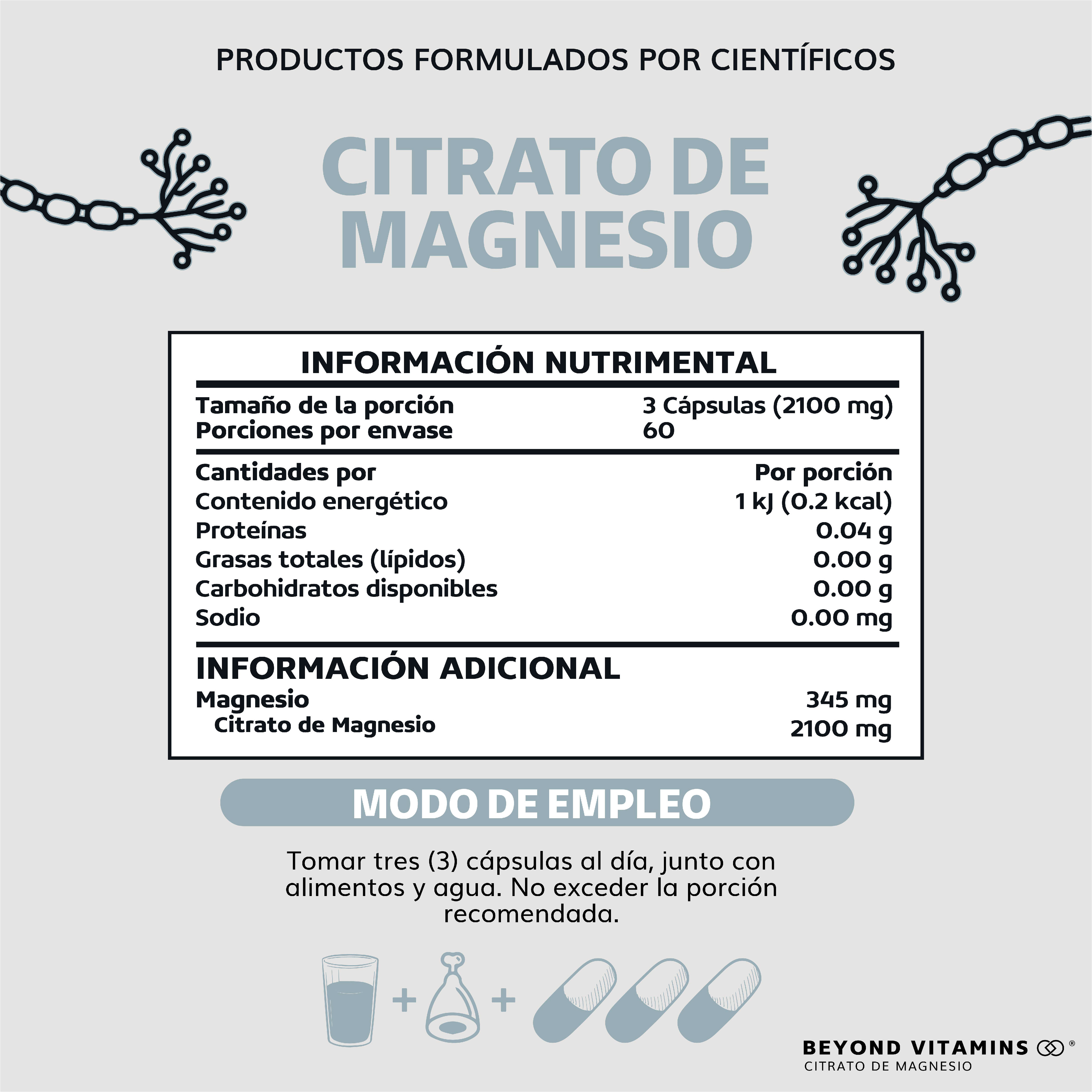 Foto 6 pulgar | Citrato de Magnesio Beyond Vitamins CITRATO-180 180 Cápsulas