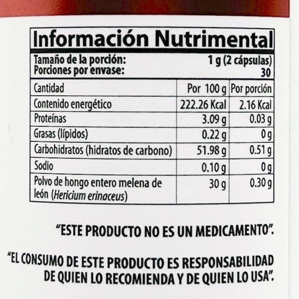 Foto 3 pulgar | Hongo Melena de León 60 Cápsulas Natural Health