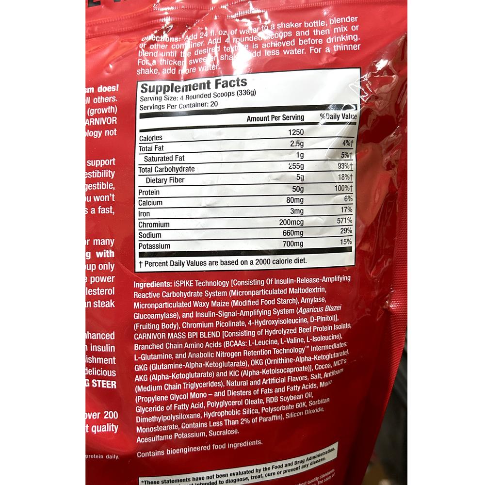 Foto 3 pulgar | Proteína Musclemeds Carnivor Mass Big Steer sabor Chocolate 15 Libras