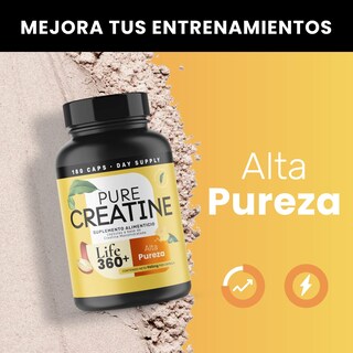 Foto 4 | Creatina Monohidratada Life 360+ Pure Creatine 180 Cápsulas