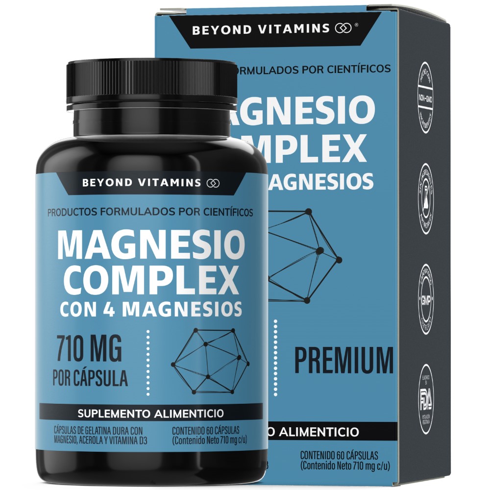 Suplemento Alimenticio Magnesio Complex - 710 Mg Sin Rellenos - 60 cápsulas