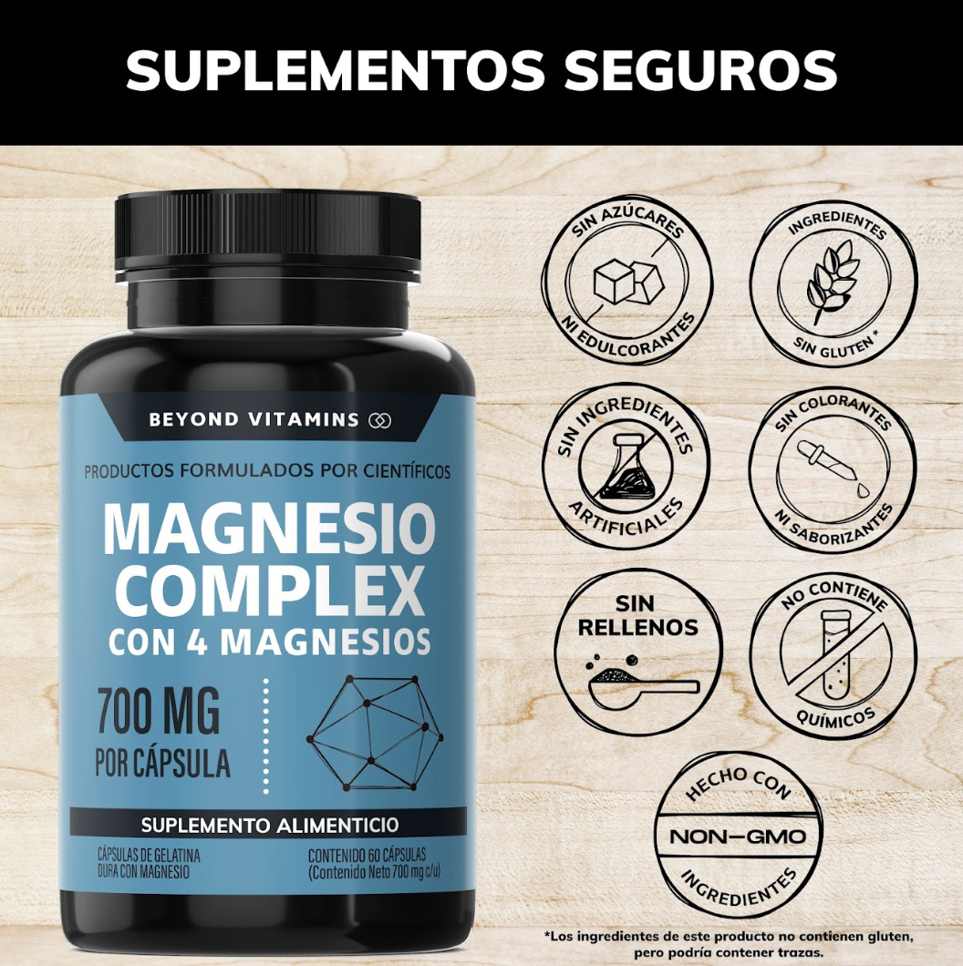 Foto 3 pulgar | Suplemento Alimenticio Magnesio Complex - 710 Mg Sin Rellenos - 60 cápsulas