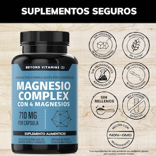 Foto 2 | Suplemento Alimenticio Magnesio Complex - 710 Mg Sin Rellenos - 180 cápsulas