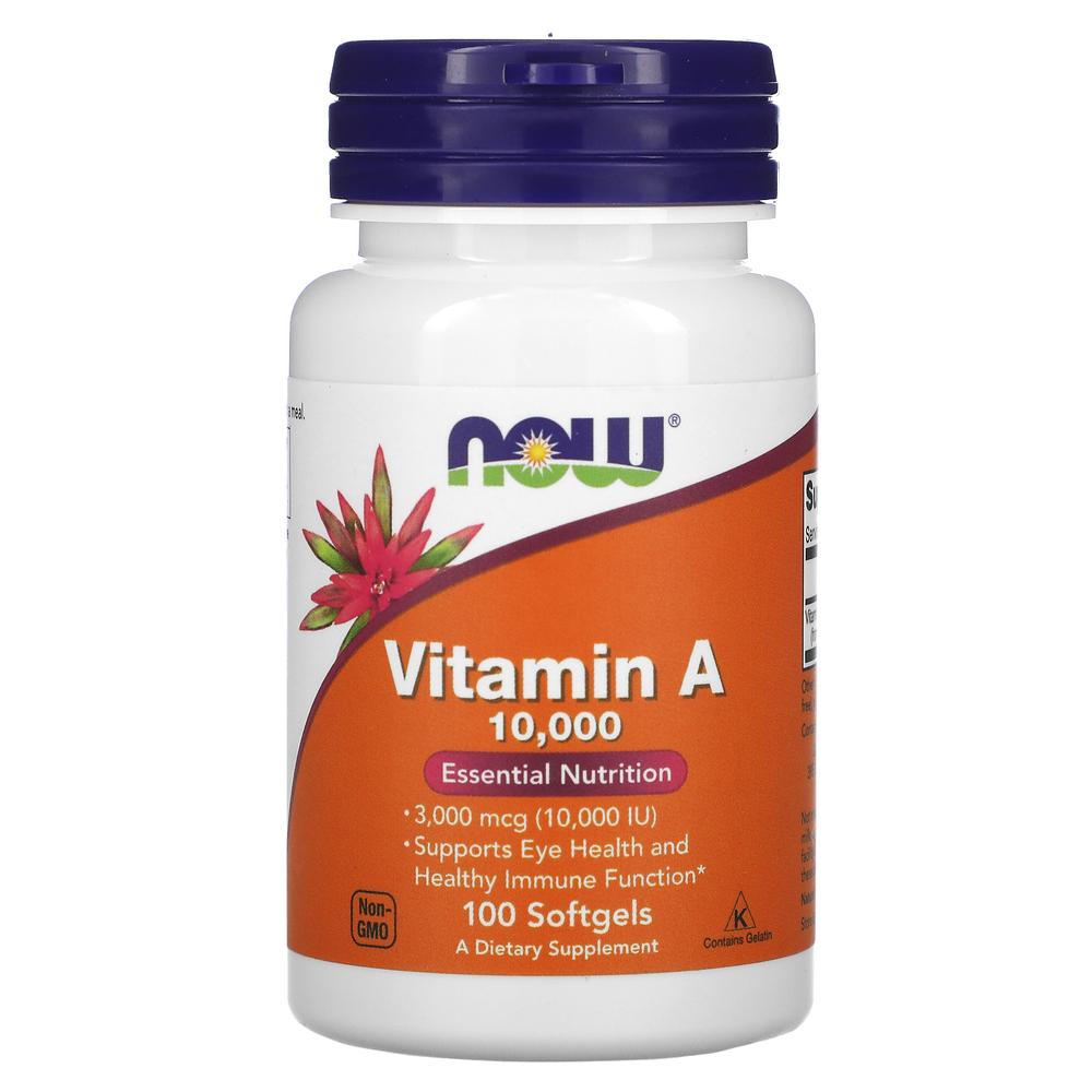 Foto 2 pulgar | Suplemento Alimenticio Now Vitamina A 10,000 Iu 100 Softgels