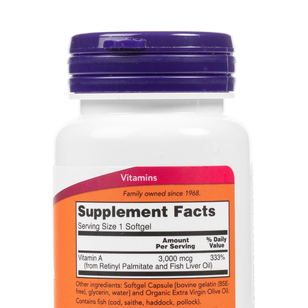 Foto 3 pulgar | Suplemento Alimenticio Now Vitamina A 10,000 Iu 100 Softgels