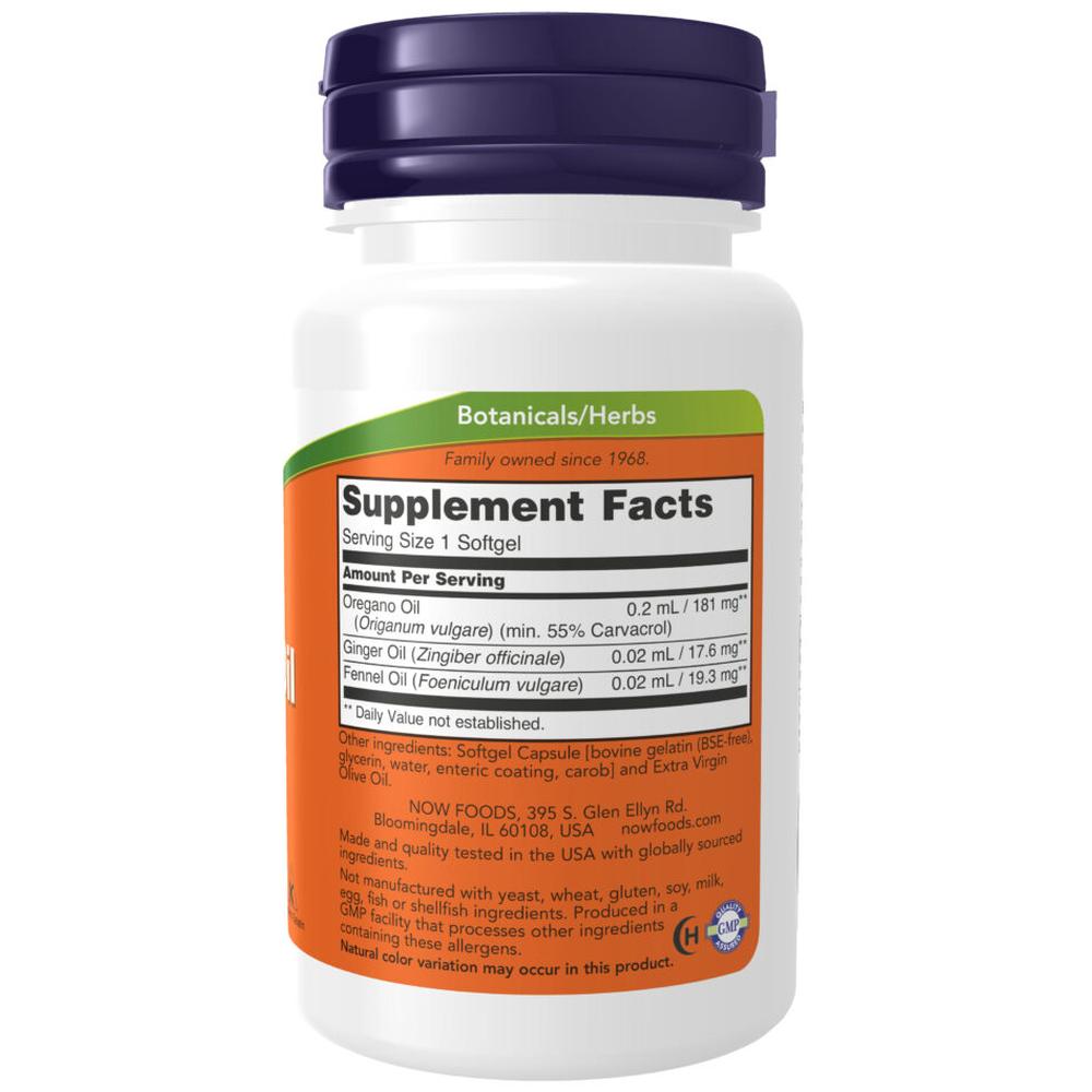 Foto 3 pulgar | Aceite De Orégano Now Oregano Oil 90 Softgels
