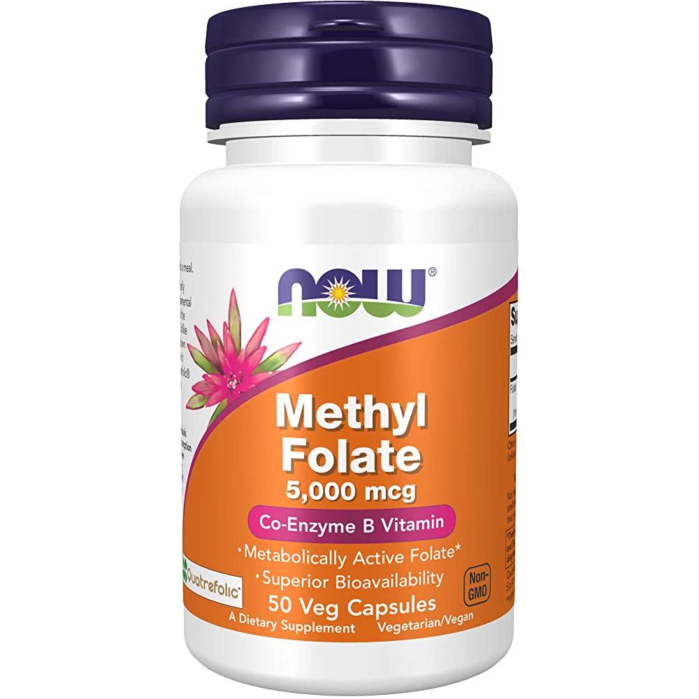 Suplemento Metilfolato Now Methyl Folate 5000 Mcg y 1000 Mc