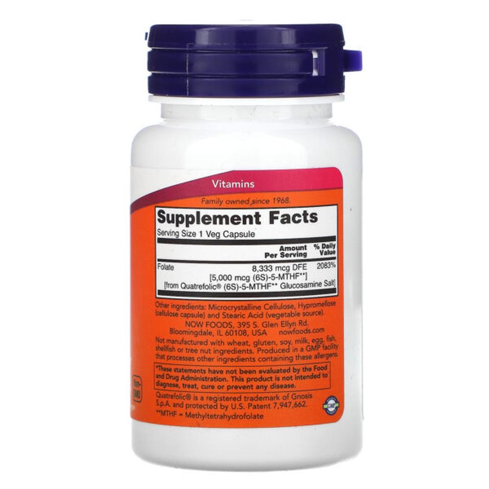 Foto 3 pulgar | Suplemento Metilfolato Now Methyl Folate 5000 Mcg y 1000 Mc
