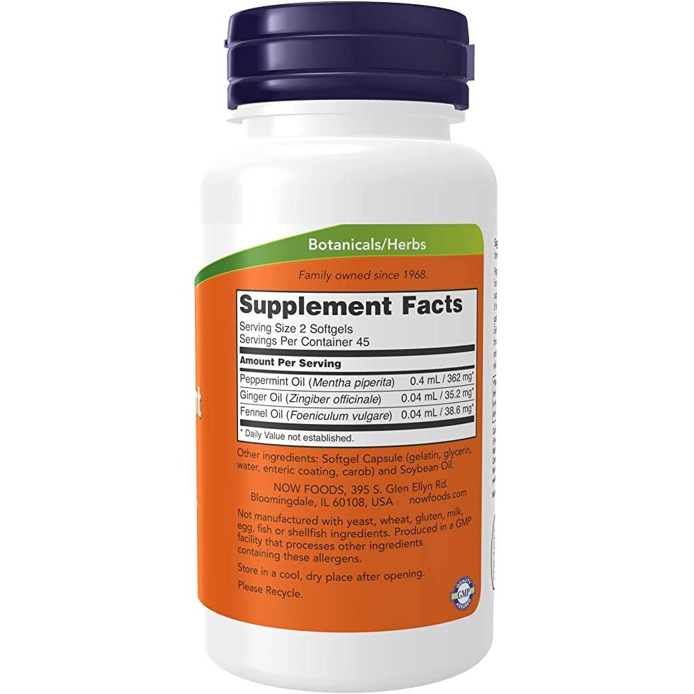 Foto 2 | Cápsulas De Menta Now Peppermint Gels 90 Softgels