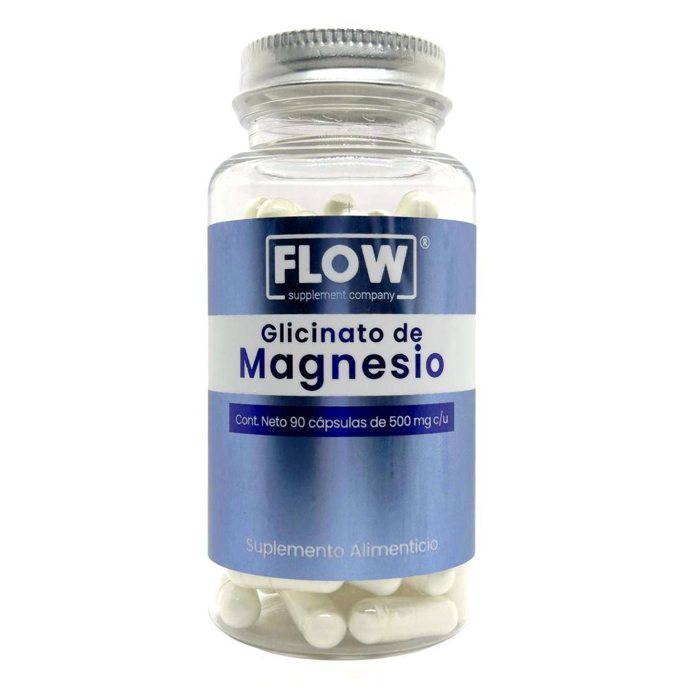 Foto 2 pulgar | Glicinato de Magnesio de 500mg - 90 cápsulas Flow en color Azul
