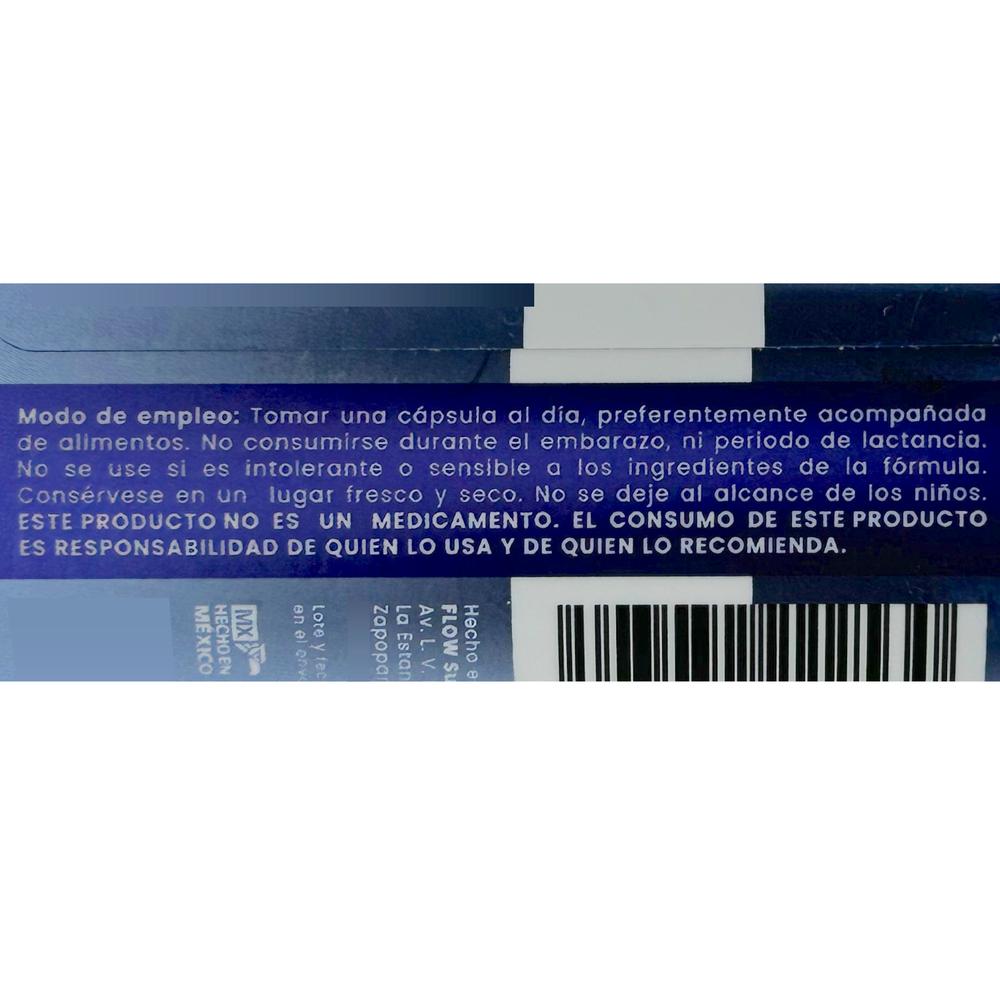 Foto 4 pulgar | Glicinato de Magnesio de 500mg - 90 cápsulas Flow en color Azul