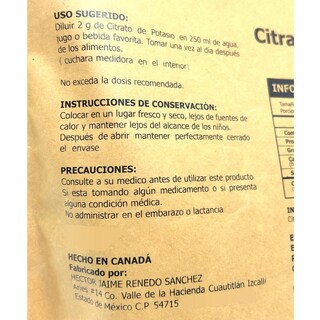 Foto 2 | Citrato de Potasio en Cristal Granalia 1 KG