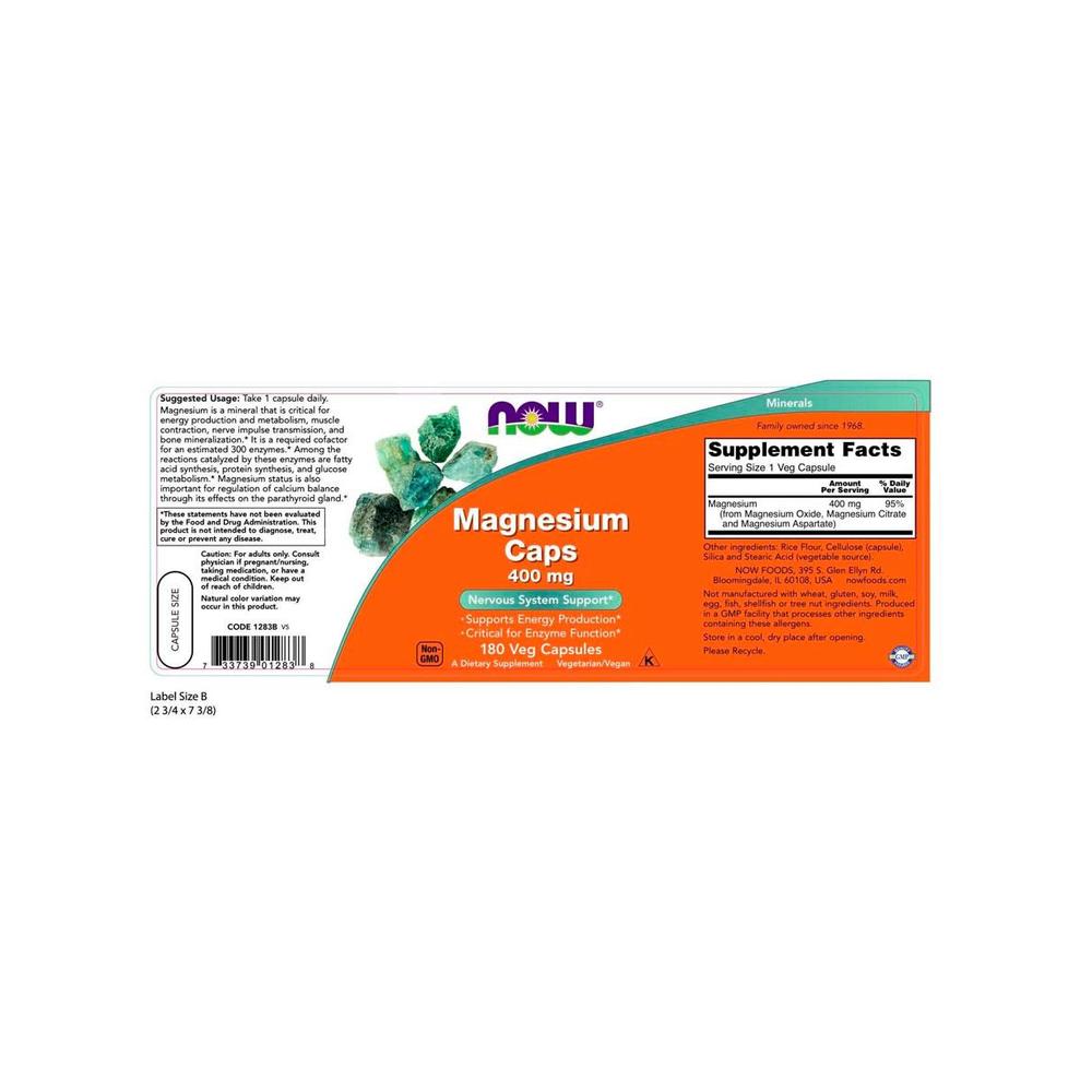 Foto 3 pulgar | Vitaminas Now Citrato De Magnesio 200mg 100 Tabletas