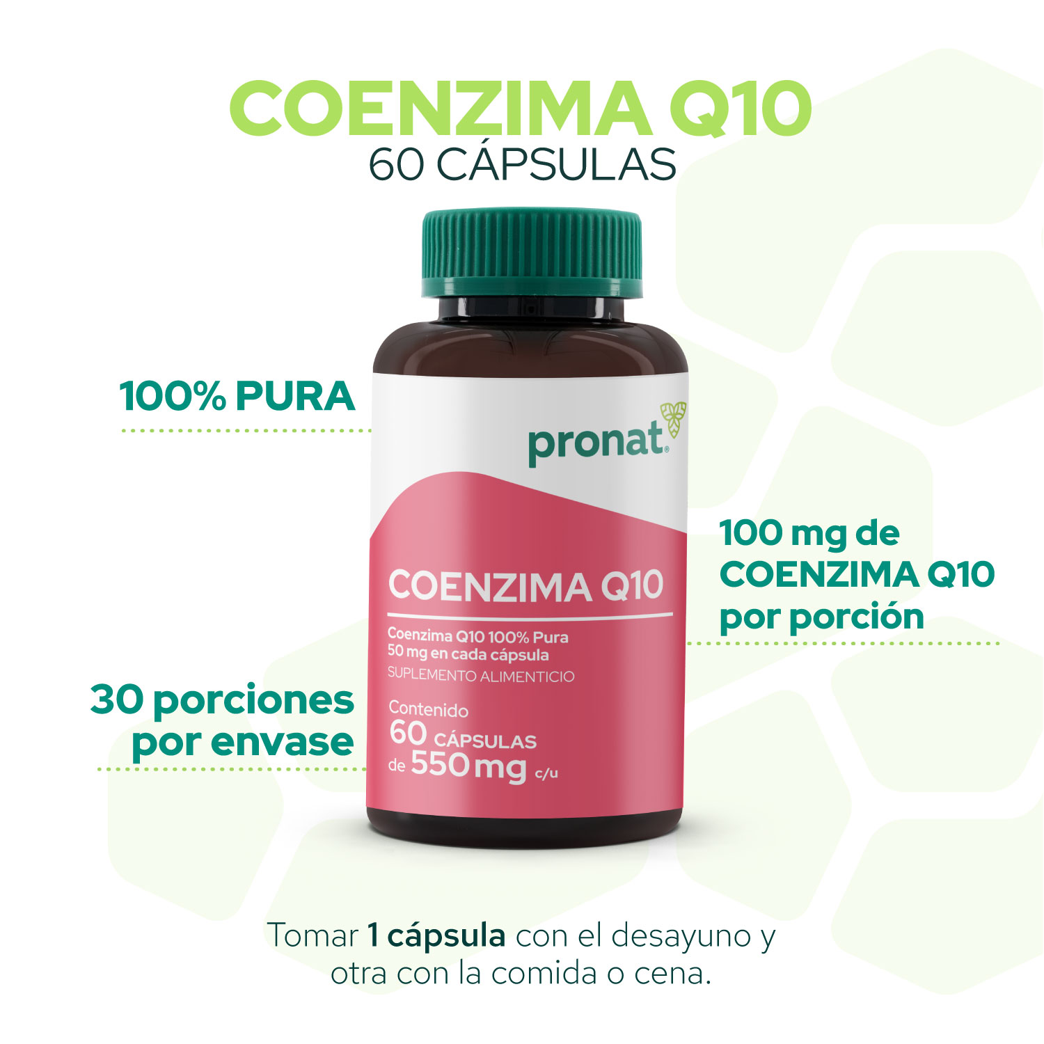 Foto 6 pulgar | Suplemento Coenzima Pronat Q10 60 Cápsulas 50 mg