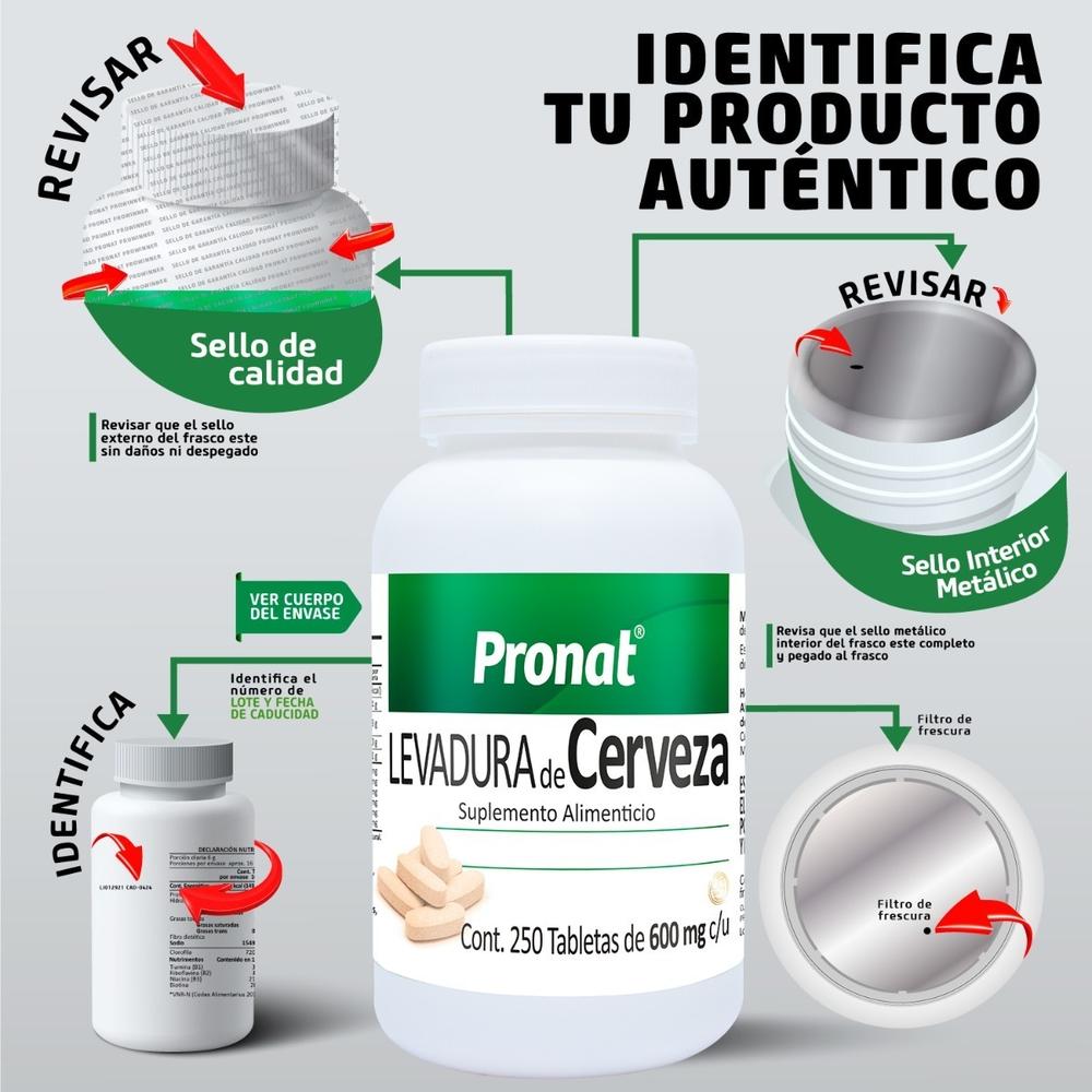 Foto 8 | Suplemento Levadura de Cerveza Pronat 250 Tabletas