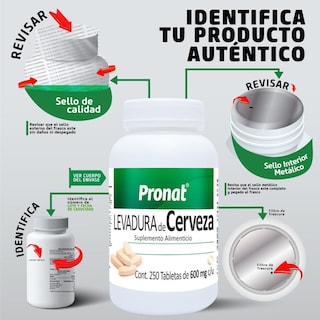 Foto 8 | Suplemento Levadura de Cerveza Pronat 250 Tabletas