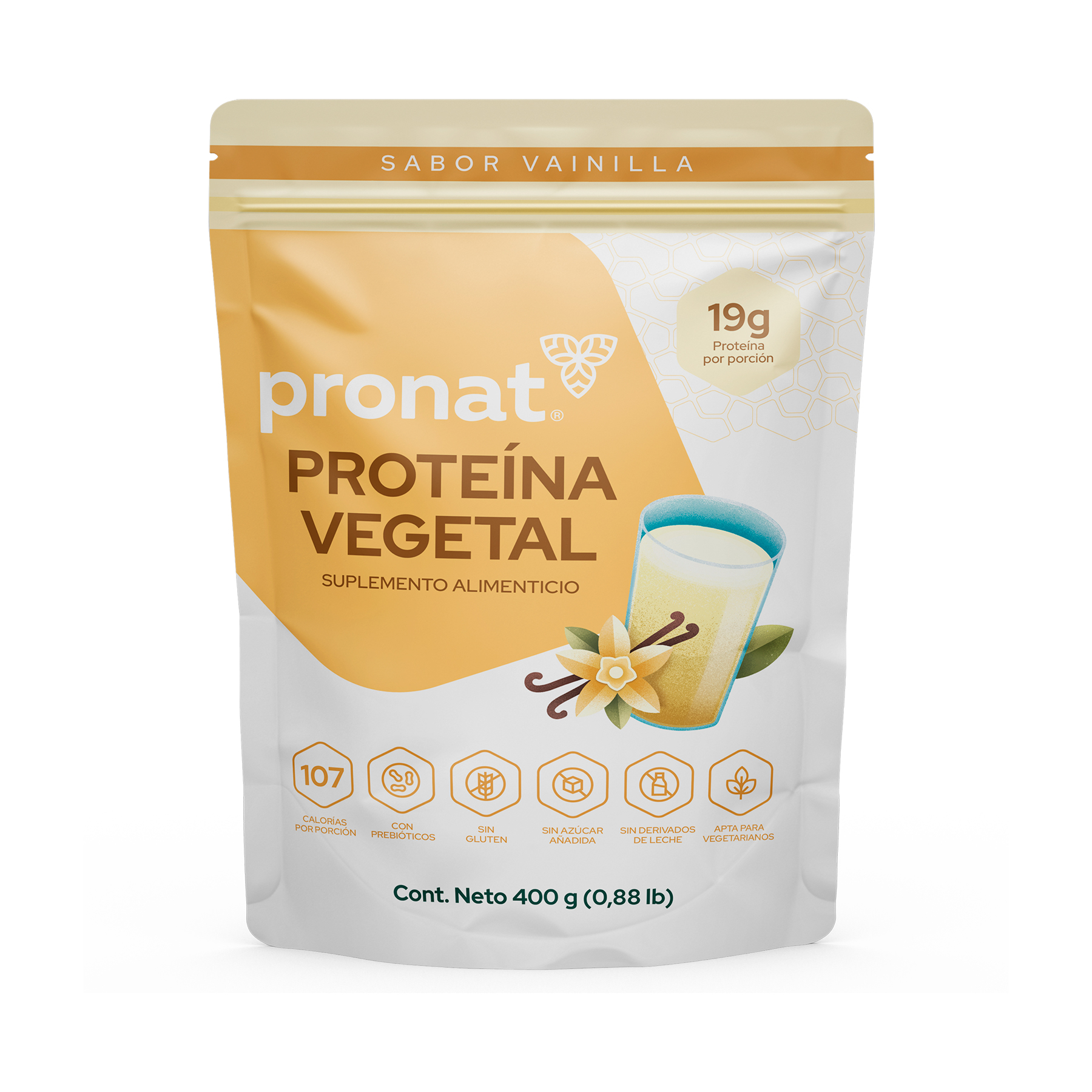 Foto 1 | Suplemento Proteína Vegetal Sabor Vainilla 400 Gr Pronat
