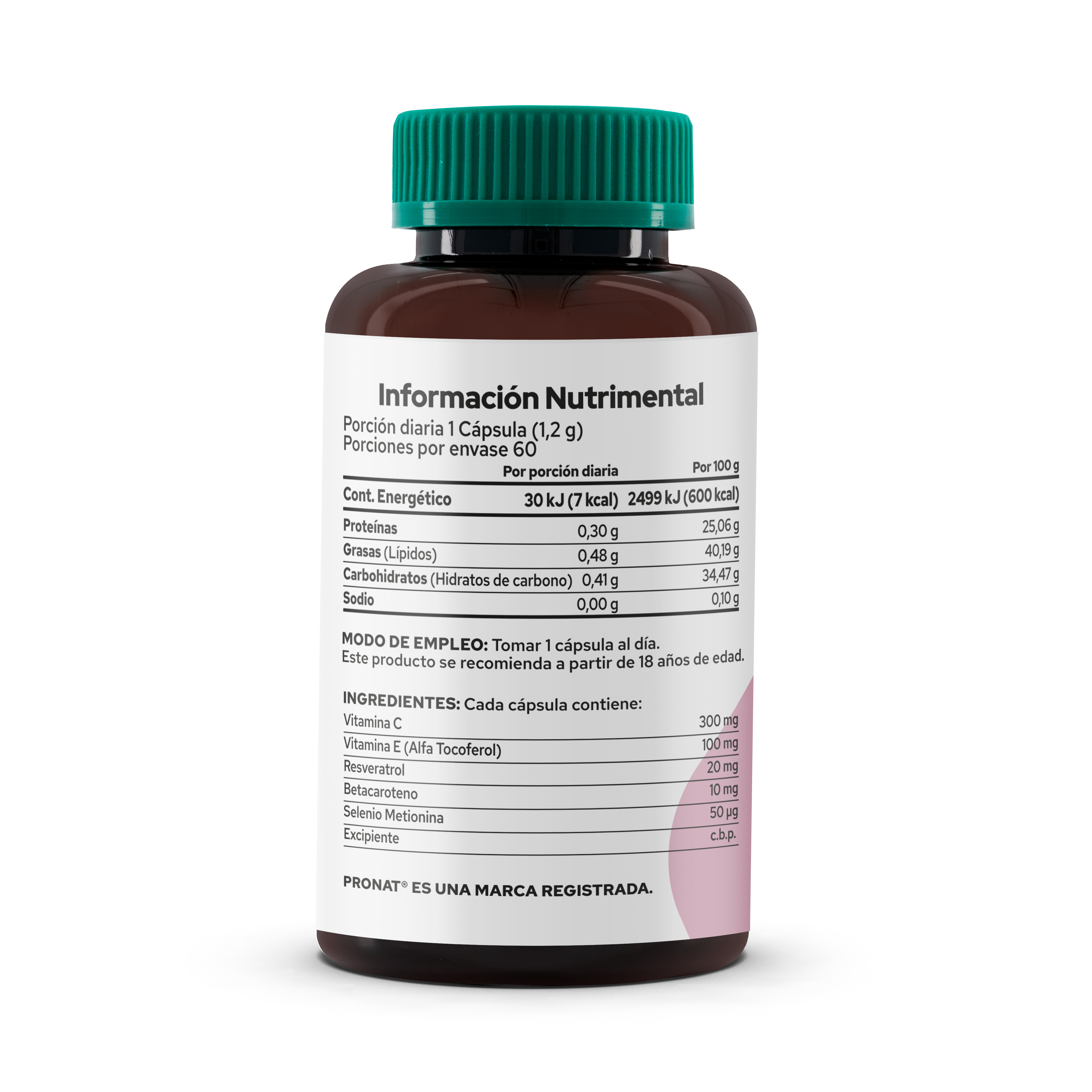 Foto 4 pulgar | Suplemento Alimenticio Pronat Antioxidante con Resveratrol 60 Cápsulas