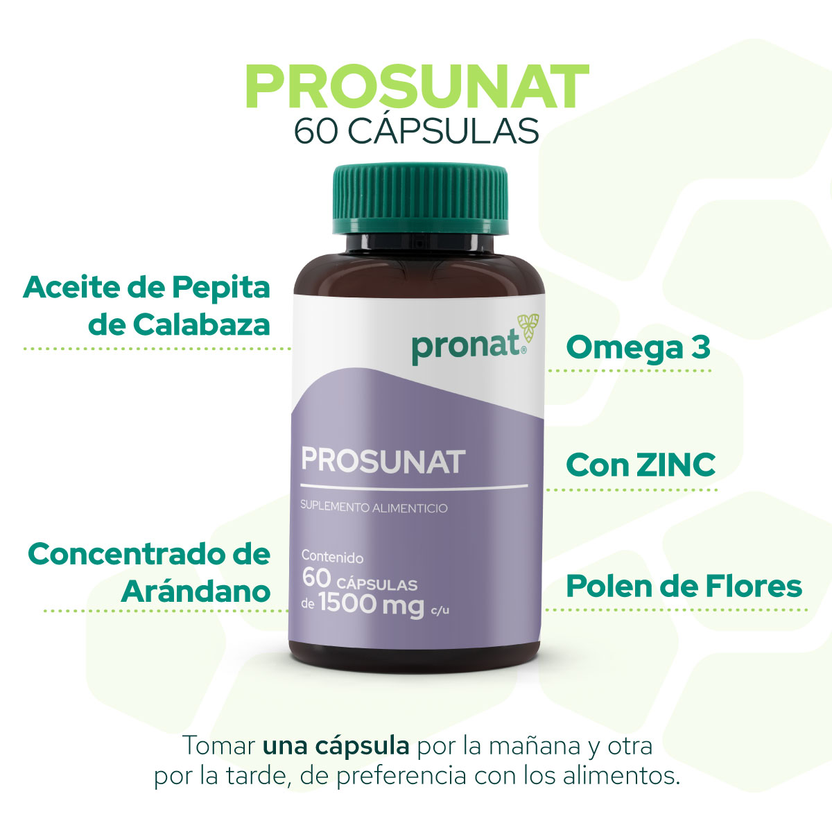 Foto 6 pulgar | Suplemento Alimenticio Pronat Prosunat Omega 3 + Zinc 60 Cápsulas