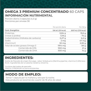 Foto 4 | Suplemento Alimenticio Pronat Omega 3 Prémium Concentrado 60 Cápsulas