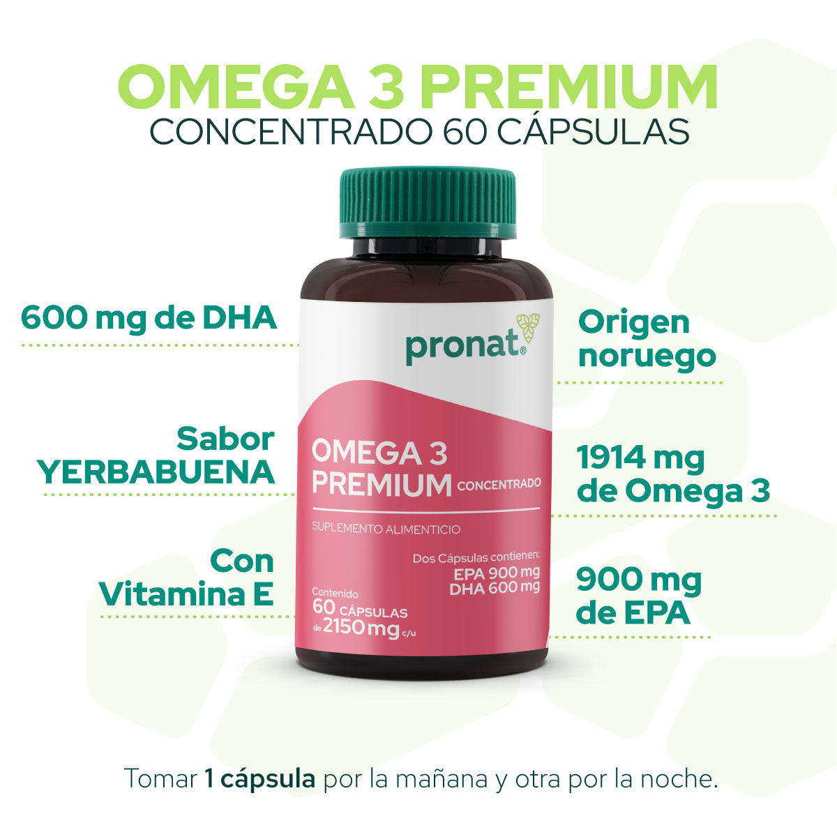 Foto 6 pulgar | Suplemento Alimenticio Pronat Omega 3 Prémium Concentrado 60 Cápsulas