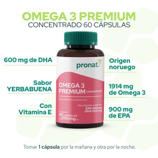 Foto 5 | Suplemento Alimenticio Pronat Omega 3 Prémium Concentrado 60 Cápsulas