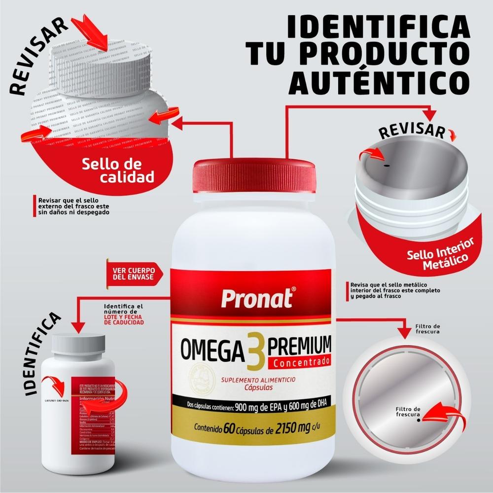 Foto 7 pulgar | Suplemento Alimenticio Pronat Omega 3 Prémium Concentrado 60 Cápsulas