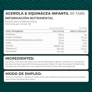 Foto 4 | Suplemento Alimenticio Pronat Acerola & Equinacea Infantil 60 Tabletas