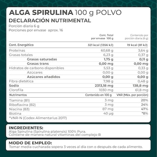 Foto 4 | Suplemento Alimenticio Pronat Alga Spirulina Orgánica Polvo 100 GR